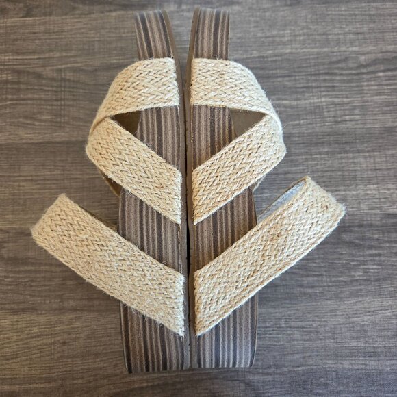 Blowfish Miri Platform Slide Sandals Natural Jute Woven Straps Women's 9 Beachy - Picture 6 of 10